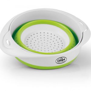 Castron si sita din silicon, pliabil, culoare alb/lime