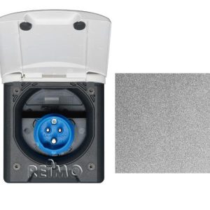 Priza CEE cu blocare magnetică, culoare gri