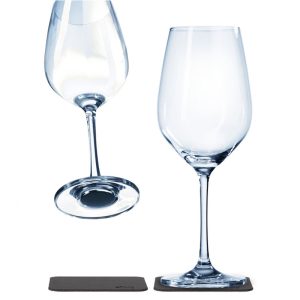 Pahar de cristal magnetic pentru vin+suport, set de 2 buc