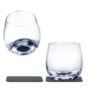 Pahar de cristal magnetic pentru whisky+suport, set 2 buc