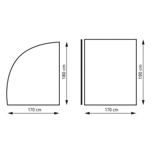 Cort pentru depozitare, atasat spate rulota, 170X190X180cm, Culoare gri