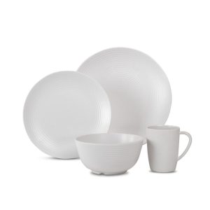Set vesela melamina LUND pentru 4 persoane/16 buc, culoare alb