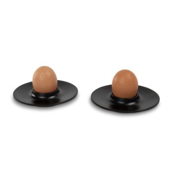 Set 2 cupe din melamina pentru oua, culoare negru