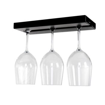 Suport pentru 2-3 pahare de vin, culoare negru