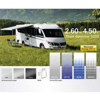 Thule Omnistor 5200, 4 metri, carcasa antracit, panza gri