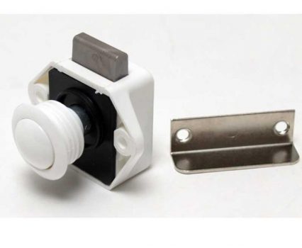 Inchizatoare Push Lock mini completa, alb
