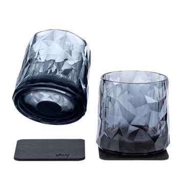 Pahare magnetice whisky, set 2 buc, high-tech, culoare gri