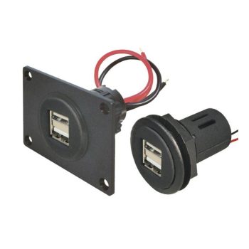 Priza USB dubla cu placa de montaj