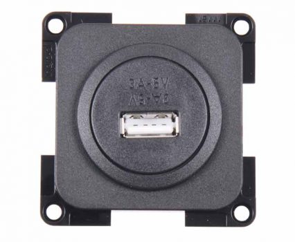 Soclu USB 5V3A, gri inchis