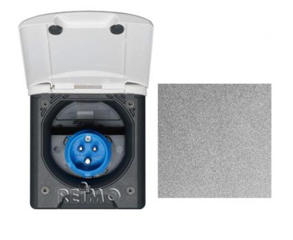 Priza CEE cu blocare magnetică, culoare gri