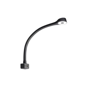 Lampa LED cu cap rotund, cu conexiune USB, culoare negru