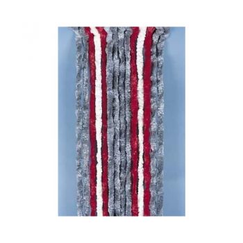 Perdea coada de pisica 56 x 185 cm, gri/rosu