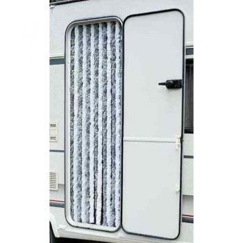 Perdea coada de pisica, gri/alb, L 56 cm, i 185 cm