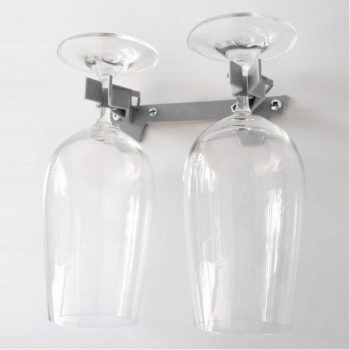 Suport pentru 2 pahare, culoare gri