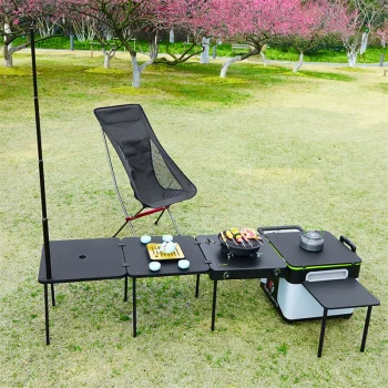 Bucatarie camping portabila EAT CAMP 2.0, 60l, greutate 19kg, culoare alb&negru
