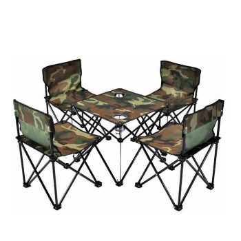 SET DE CAMPARE CAMUFLAJ 4 SCAUNE + MASA